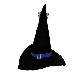Tall Black Witch Hat w/ purple band NWT NOS
